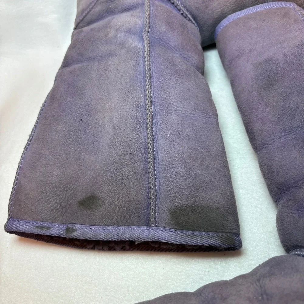 UGG Australia Classic Tall Purple Suede Sheepskin Boots Womens 5815